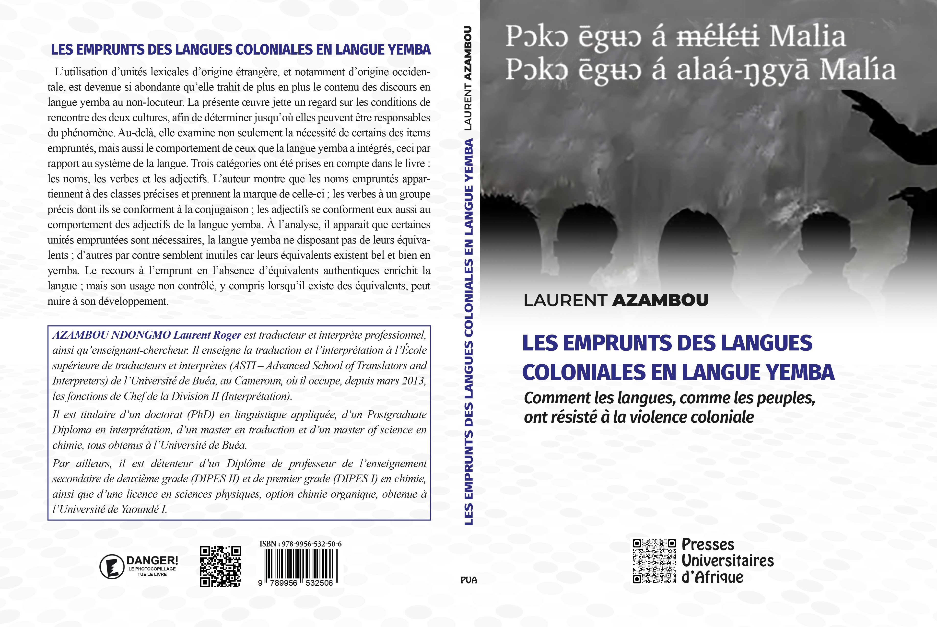 Couverture LES EMPRUNTS DES LANGUES COLONIALES EN LANGUE YEMBA