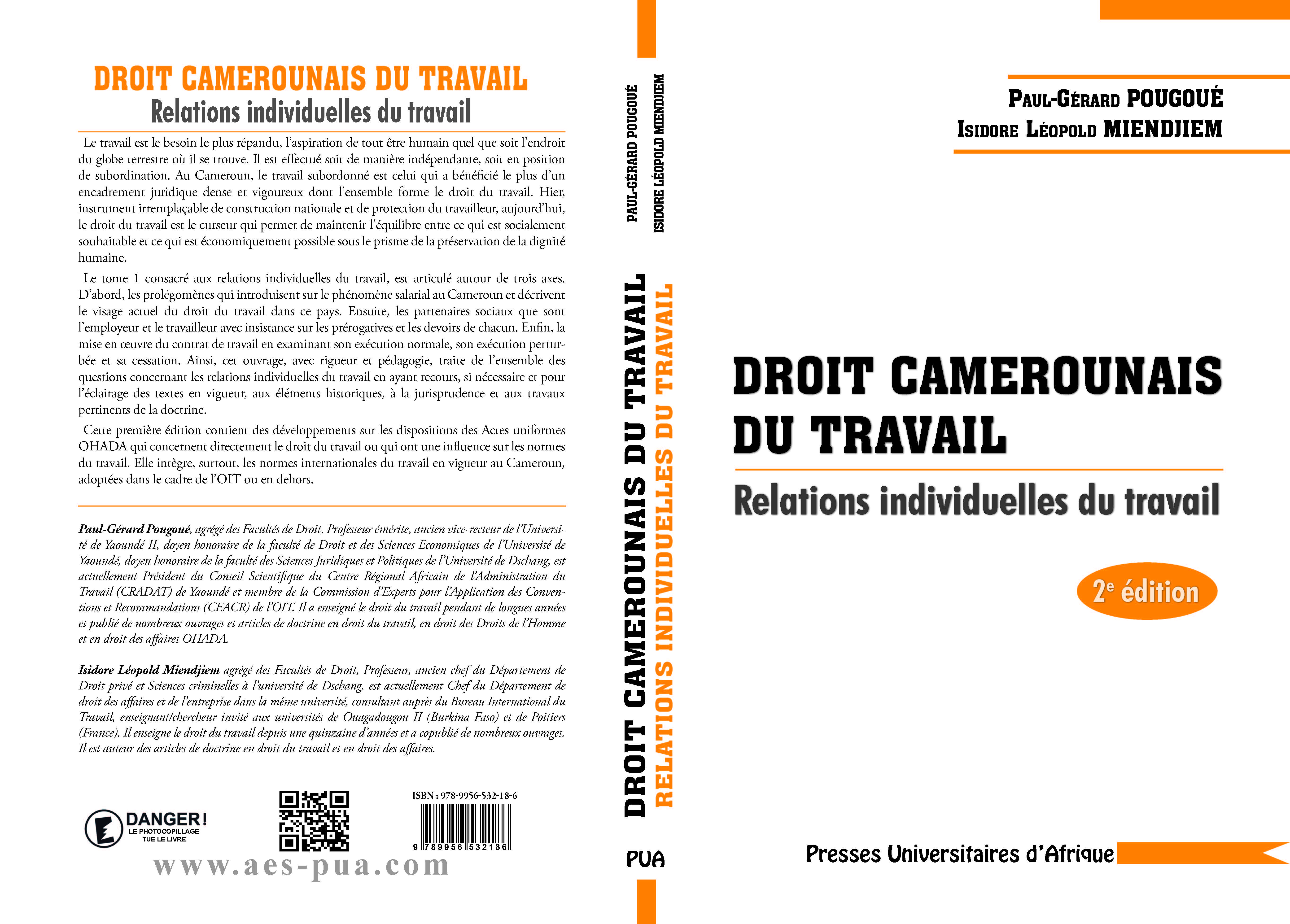 Couverture: Droit camerounais du travail