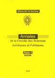 Annales de la Faculté de Sciences Juridiques et Politiques Tome 1, Vol 1