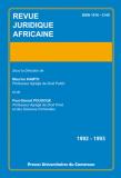 Revue Juridique Africaine 1992/1993