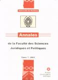 Annales de la faculté des sciences juridiques et politiques tome 7