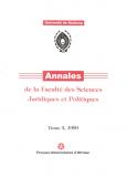 Annales de la Faculté des Sciences Juridiques et Politiques Tome 3