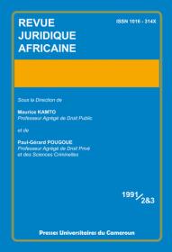 Revue Juridique Africaine 1991/2&3