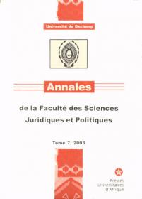 Annales de la faculté des sciences juridiques et politiques tome 7