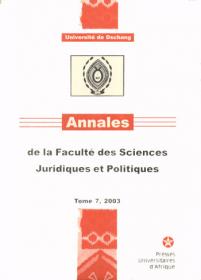Annales de la faculté des sciences juridiques et politiques tome 7 Annales de la faculté des sciences juridiques et politiques tome 7