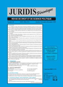 Couverture : Juridis N° : 40