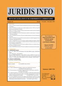 Couverture : Juridis N° : 16