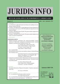 Couverture : Juridis N° : 23